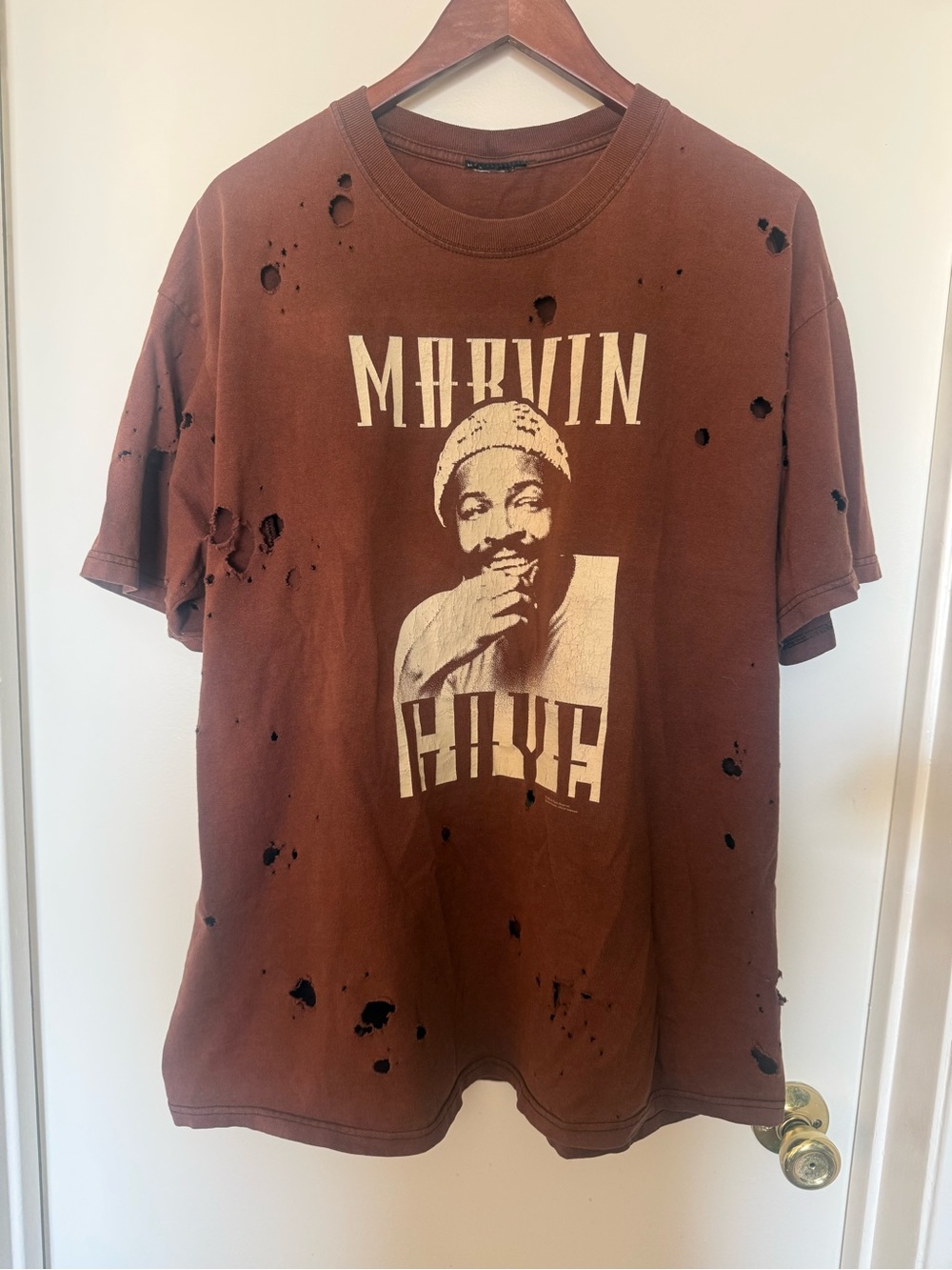 Vintage Y2K 2004 Marvin Gaye Distressed Graphic Tee Size XL Zion Rootswear